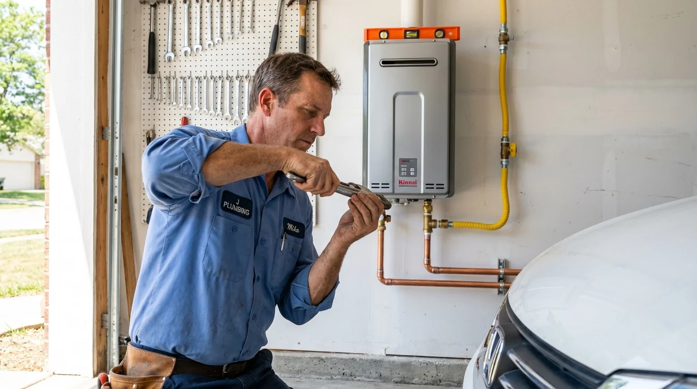 Tankless water heater installation by a Johns Plumbing LLC plumber in Three Rivers